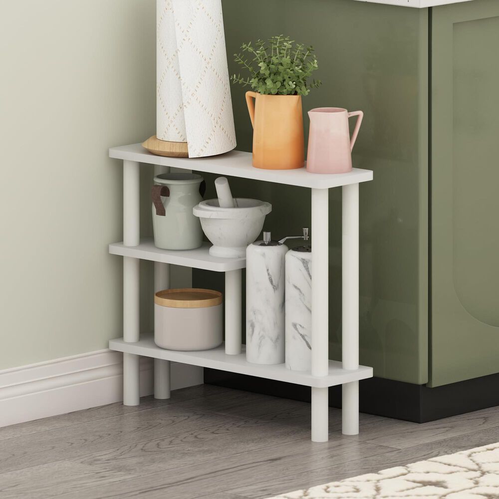 HOMLUX Turn-N-Tube 3-Tier Slim Space Saving Storage Rack in White, , large