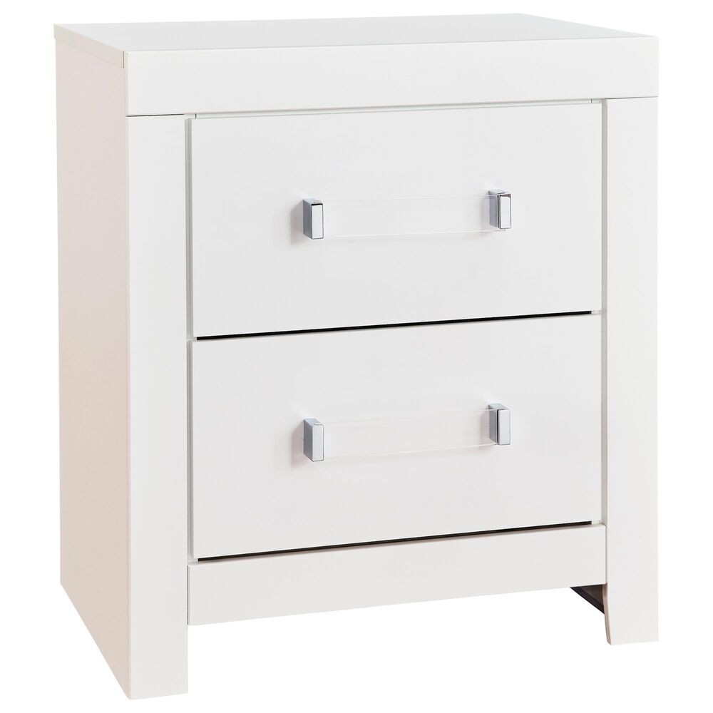 Ashley Maeling Queen Panel Bed with Two Nightstands in Matte White, , large