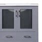 Lexora Home Volez 30" Single Bathroom Vanity in Dark Grey with 2 cm White Ceramic Top and Rectangular Sink, , large
