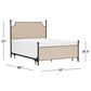 Richlands Furniture McArthur Queen Metal and Upholstered Poster Bed in Brown and Bronze, , large