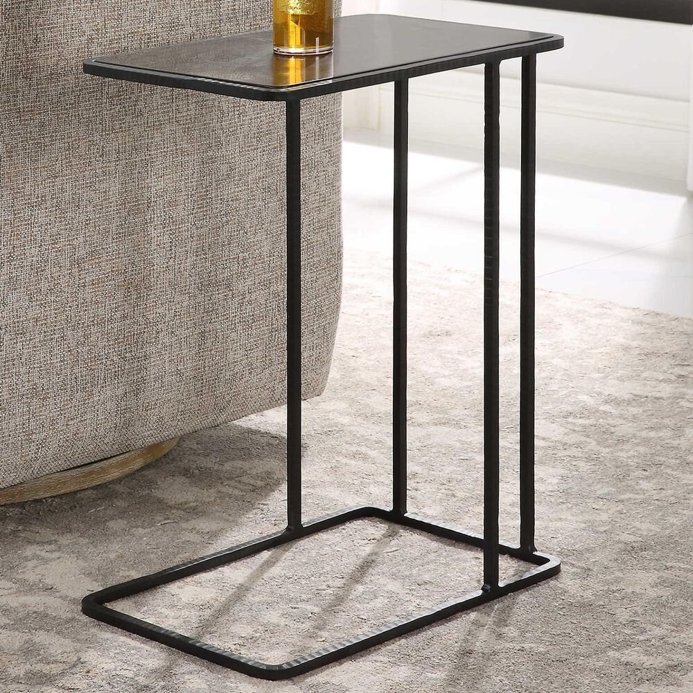 Uttermost Company Cavern Accent Table in Black and Blue, , large
