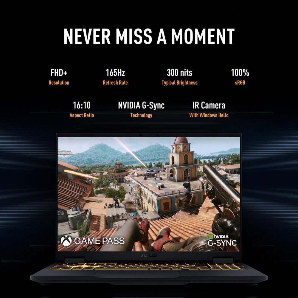 ASUS 16&quot; TUF F16 Gaming Laptop | Intel Core i7-14650HX - 16GB RAM - NVIDIA GeForce RTX Graphics - 1TB SSD in Black, , large