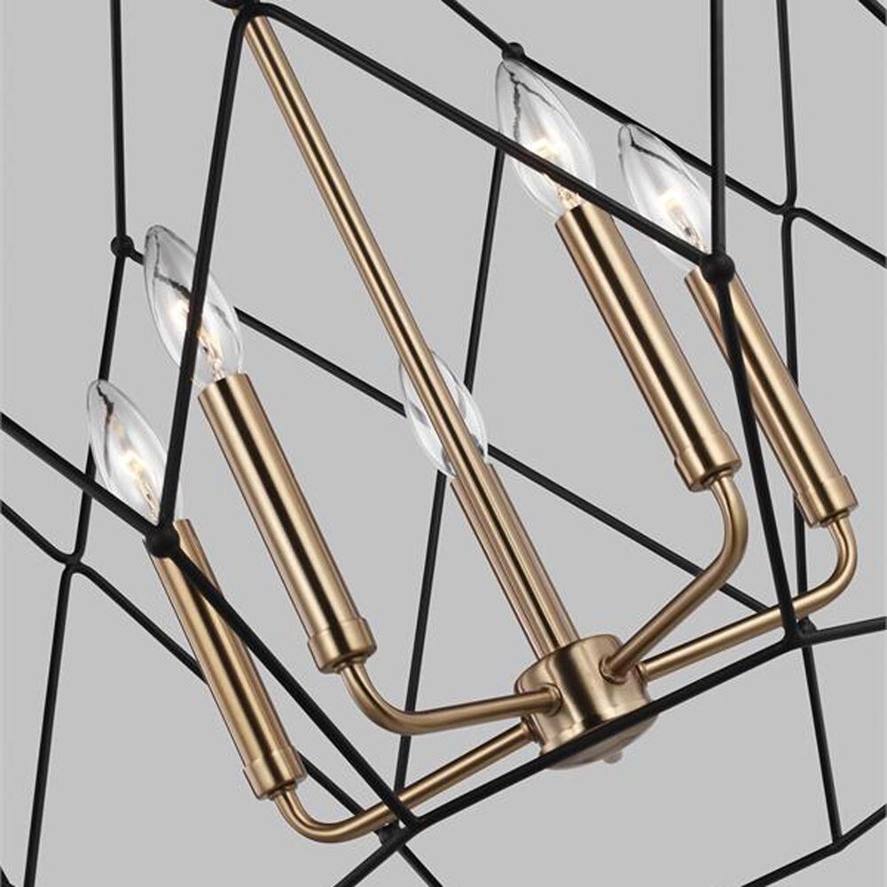 Other Zarra Large 5-Light Pendant in Satin Brass and Midnight Black, , large