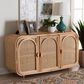 Baxton Studio Evania 3-Door Rattan Storage Cabinet in Natural, , large