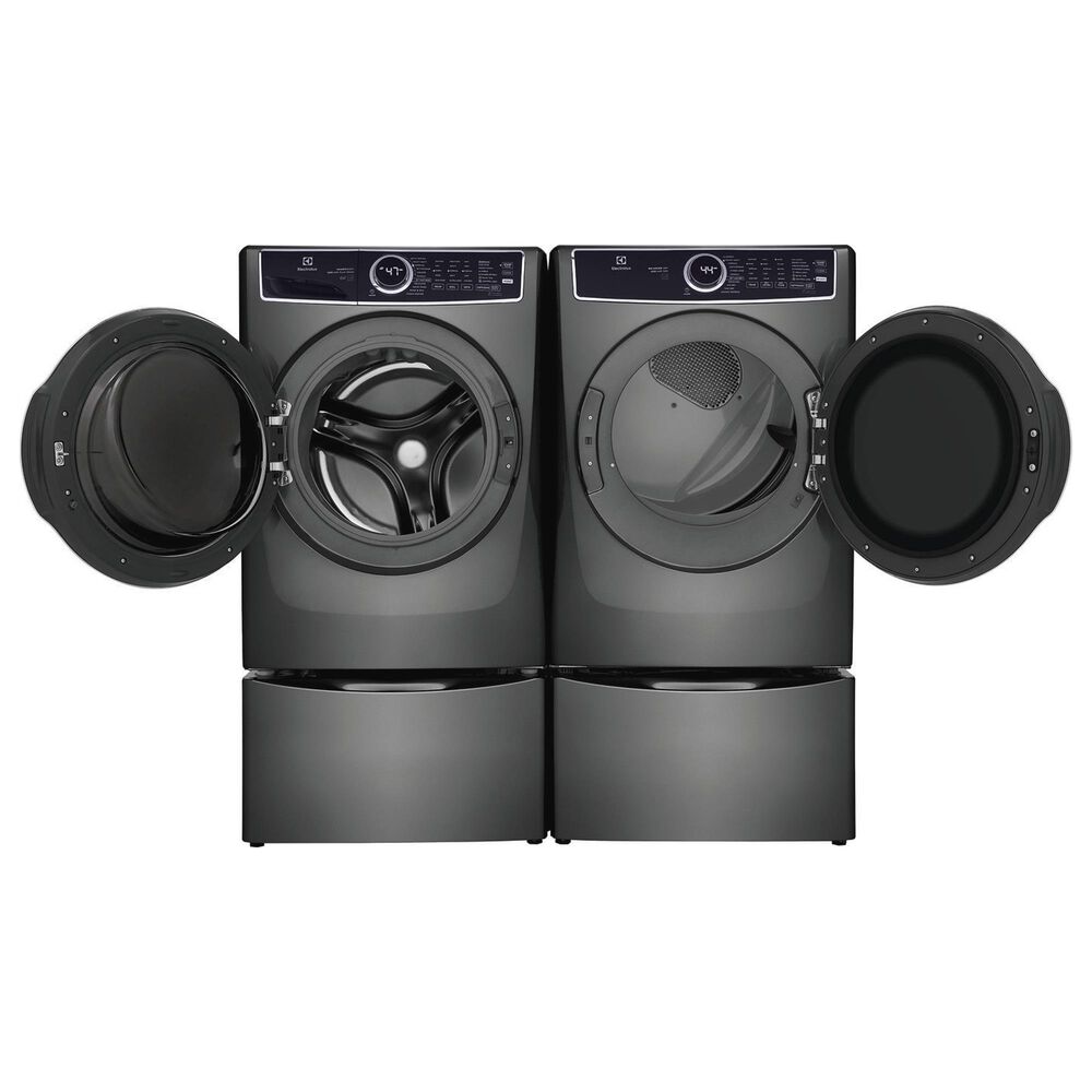 Electrolux 4.5 Cu. Ft. SmartBoost Front Load Washer and 8.0 Cu. Ft. Electric Dryer Laundry Pair with Pedestal in Titanium, , large