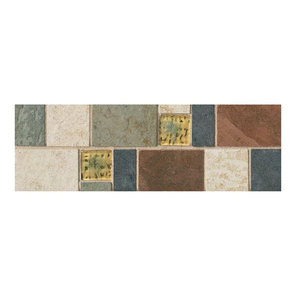 Dal-Tile Continental Slate Multi Deco 4" x 12" Decorative Tile, , large