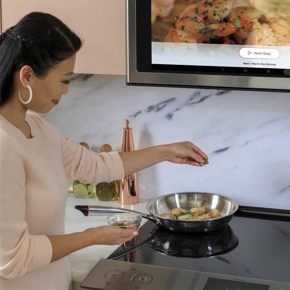 Cafe 5.3 Cu. Ft. Slide-In Electric Range in Brushed Stainless, , large