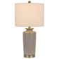 Cal Lighting Modica Ceramic Table Lamp in Sandy Gray and Antique Brass, , large