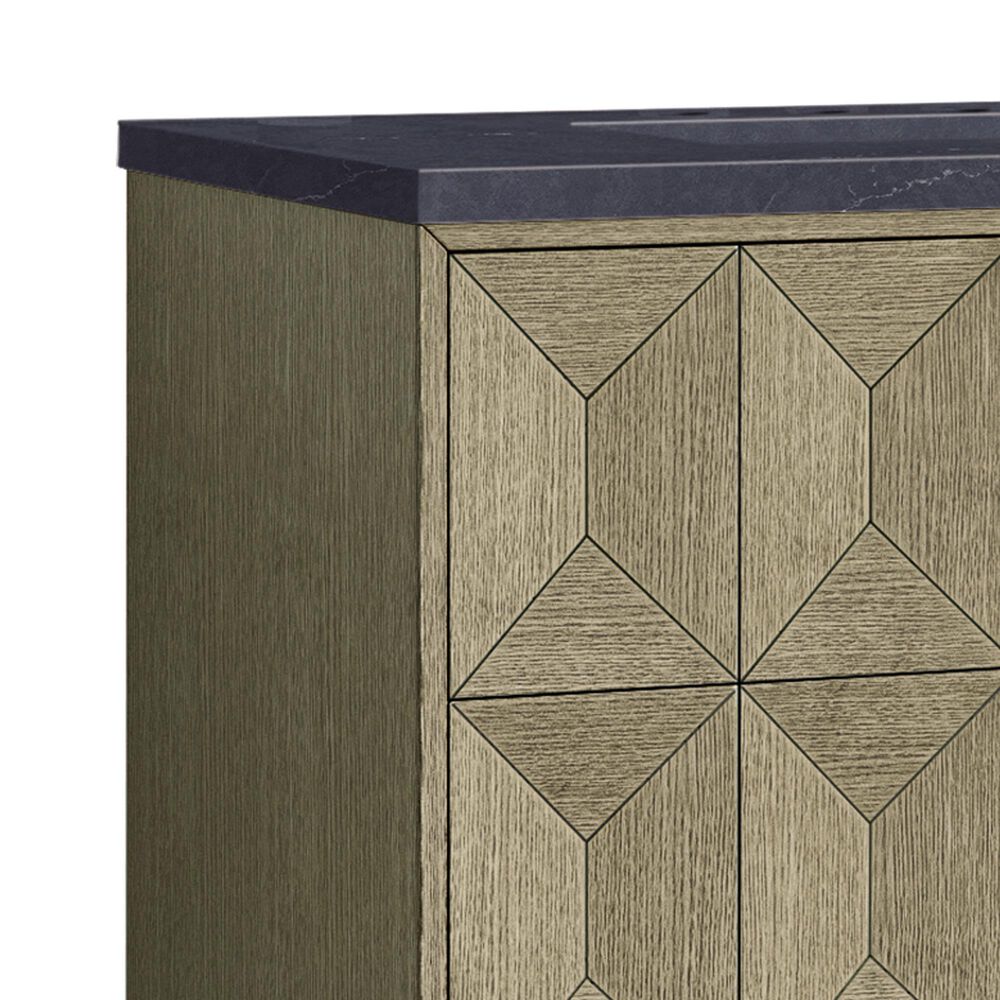 James Martin Vanities Emmeline 36" Single Bathroom Vanity in Pebble Oak with 3 cm Charcoal Soapstone Quartz Top and Rectangular Sink, , large