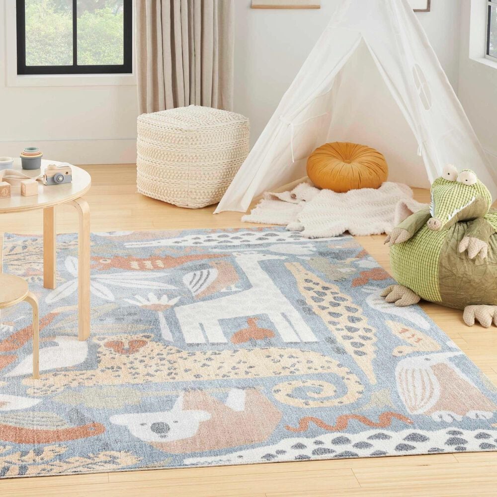 Nourison Astra Machine Washable 6&#39;7&quot; x 9&#39; Multicolor Kids Rug, , large