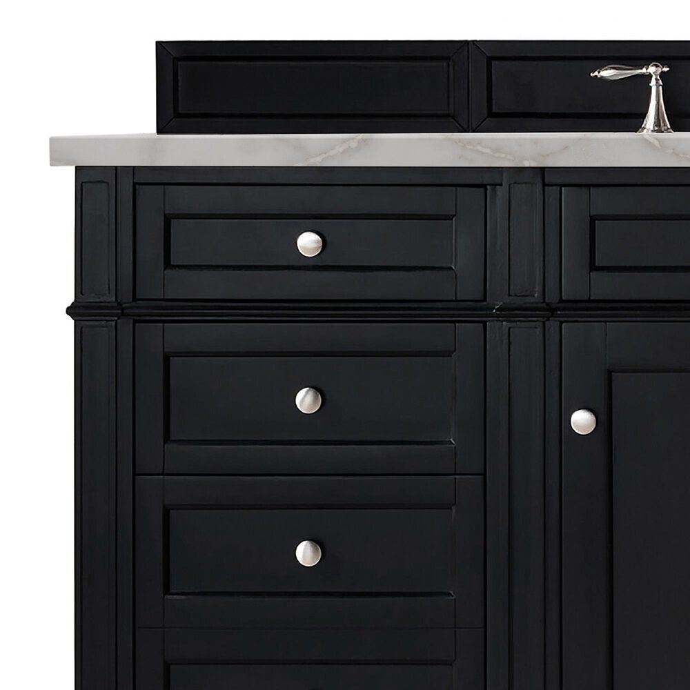 James Martin Vanities Brittany 60" Single Bathroom Vanity in Black Onyx with 3 cm Eternal Jasmine Pearl Silestone Top, Rectangular Sink and FreePower Wireless Charger, , large