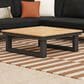 Mayberry Hill Cabana Outdoor Coffee Table with Natural Top in Black, , large
