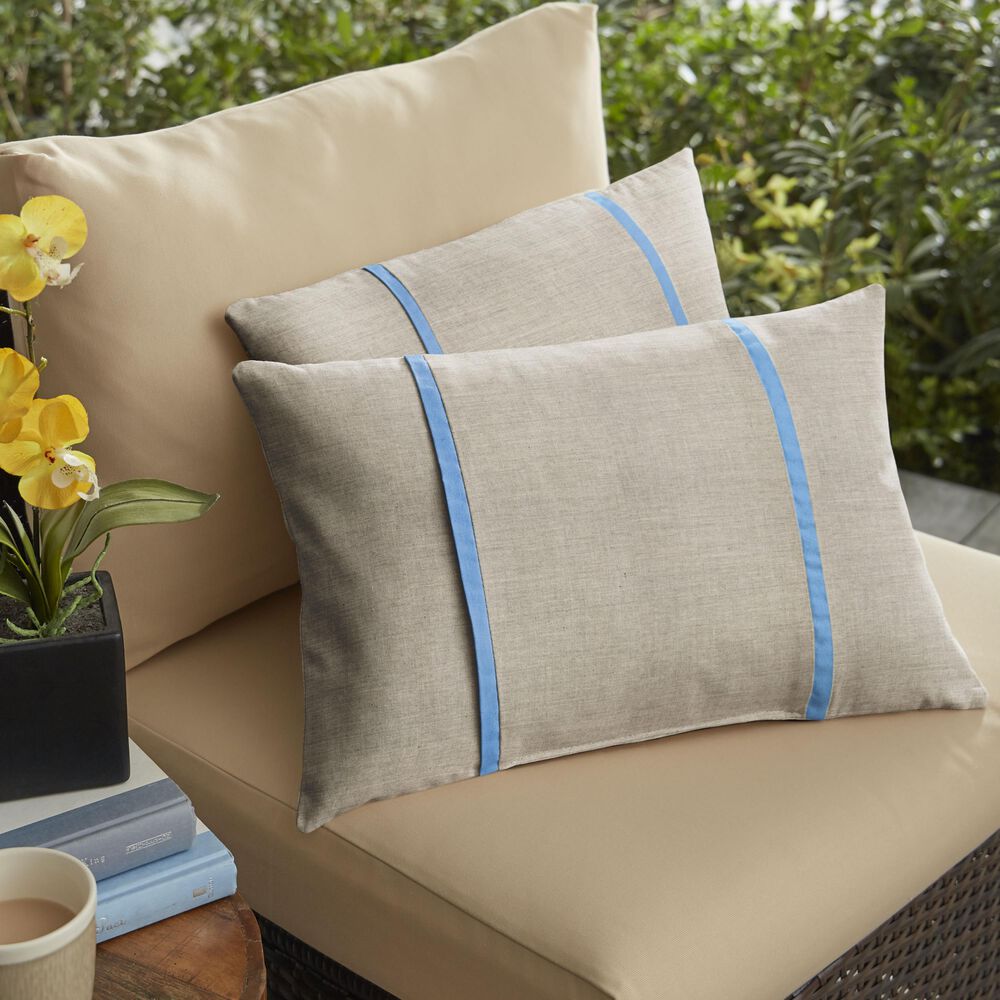Sorra Home Sunbrella 12" x 24" Pillow in Cast Silver (Set of 2), , large