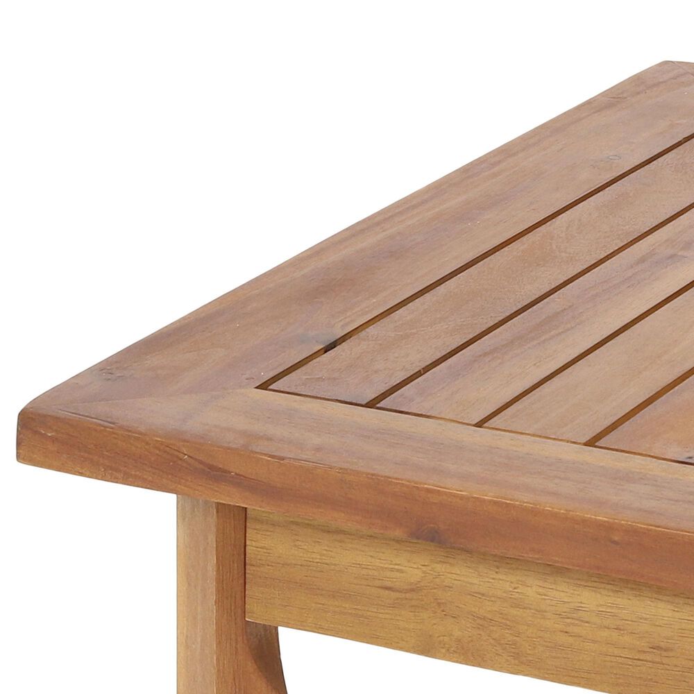 Hearth and Haven Aston 2-Piece Patio Chat Set with Gray Cushion in Teak, , large