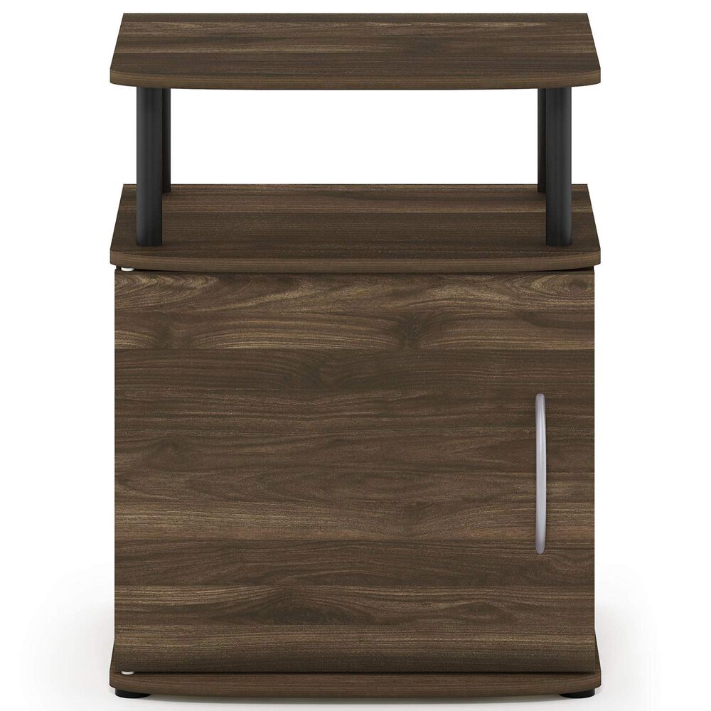 HOMLUX End Table with Open Shelf in Columbia Walnut and Black, , large
