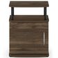 HOMLUX End Table with Open Shelf in Columbia Walnut and Black, , large