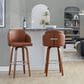 LumiSource Dahlia Swivel Bar Stool with Camel Upholstery in Walnut and Chrome (Set of 2), , large