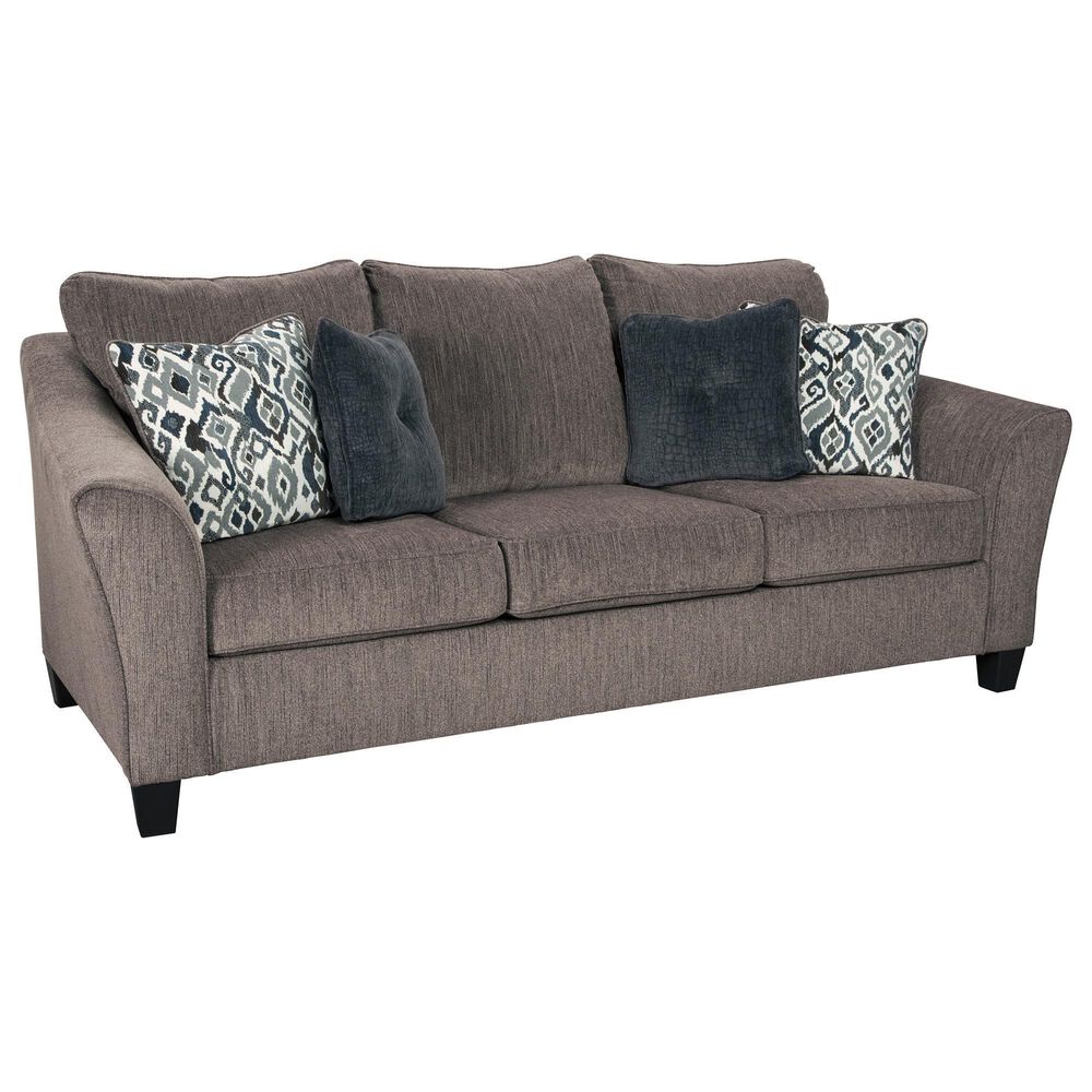 Signature Design by Ashley Nemoli Stationary Sofa in Slate, , large