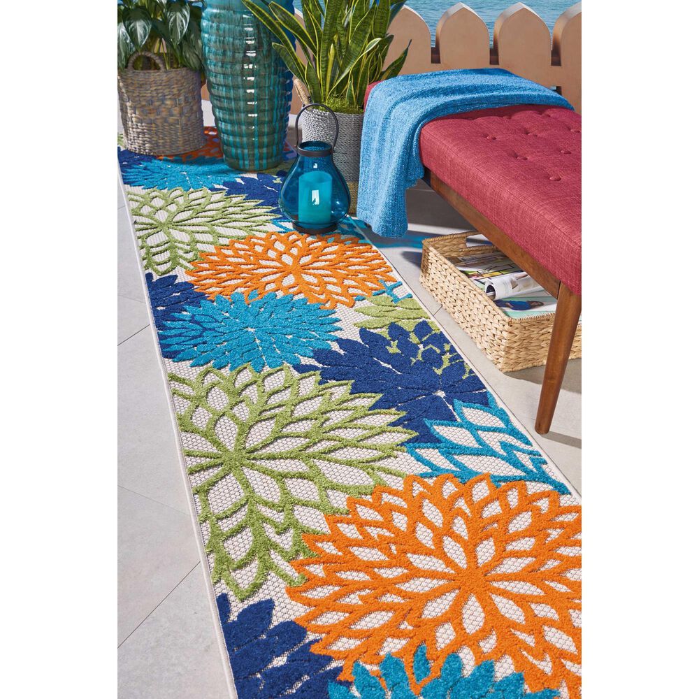 Nourison Aloha ALH05 2&#39;3&quot; x 10&#39; Multicolor Indoor/Outdoor Runner, , large