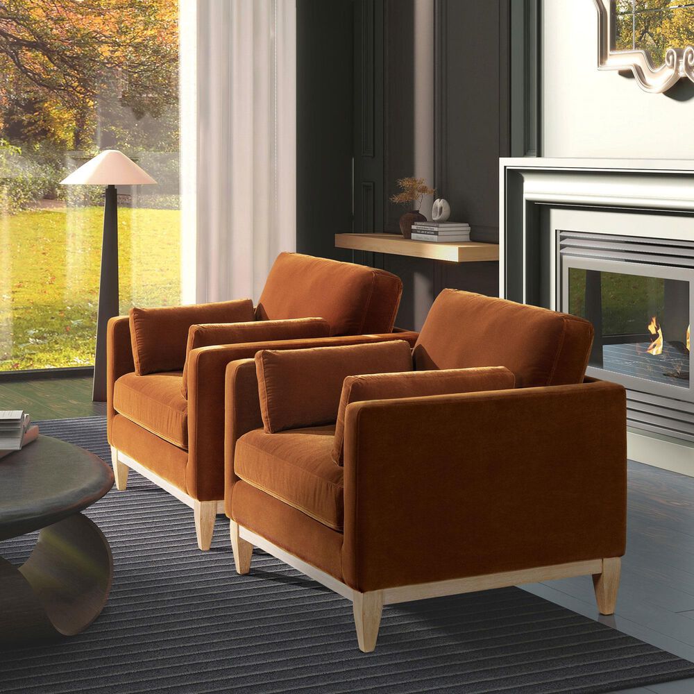 Jennifer Taylor Home Knox Accent Arm Chair in Burnt Orange, , large