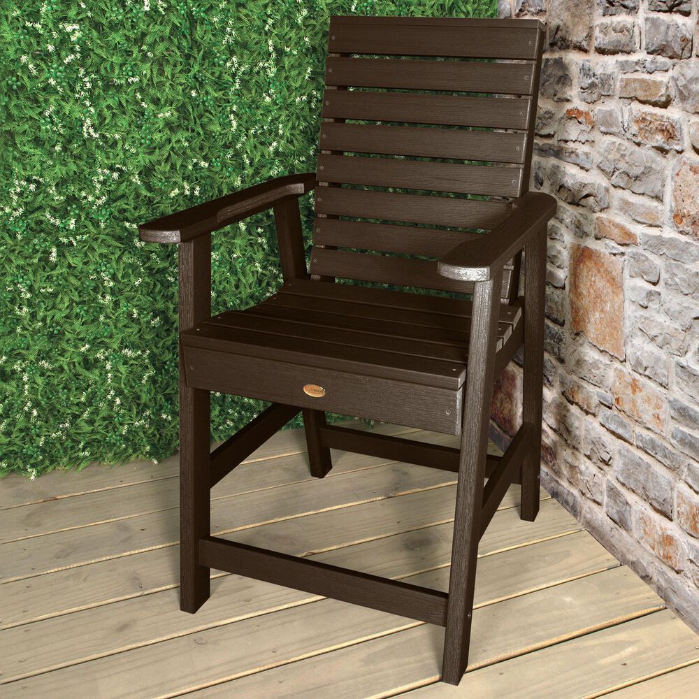 Highwood USA Weatherly 7-Piece 72&quot; Rectangular Patio Counter Height Dining Set in Weathered Acorn, , large