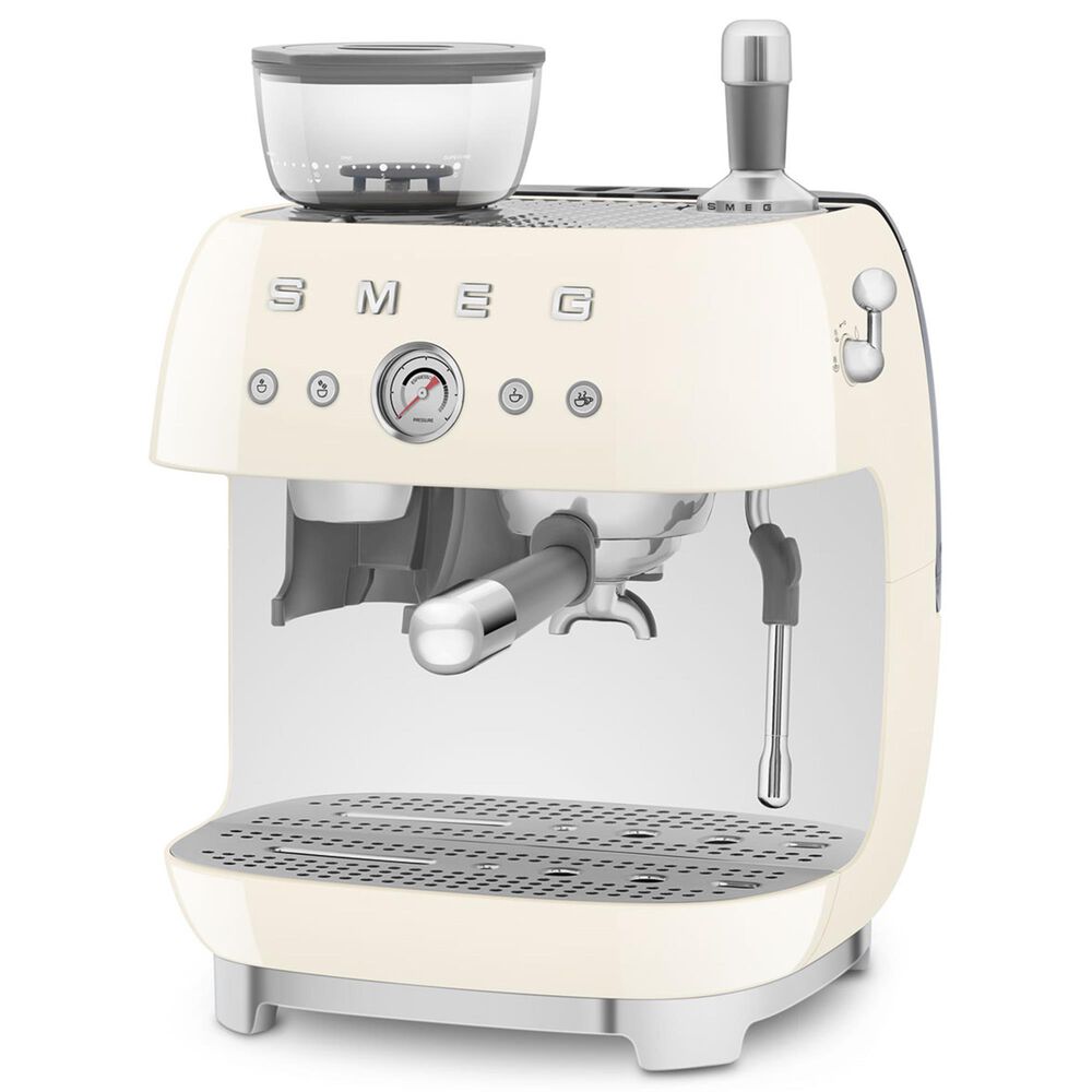 Smeg Espresso Manual Coffee Machine with Grinder in Cream, , large