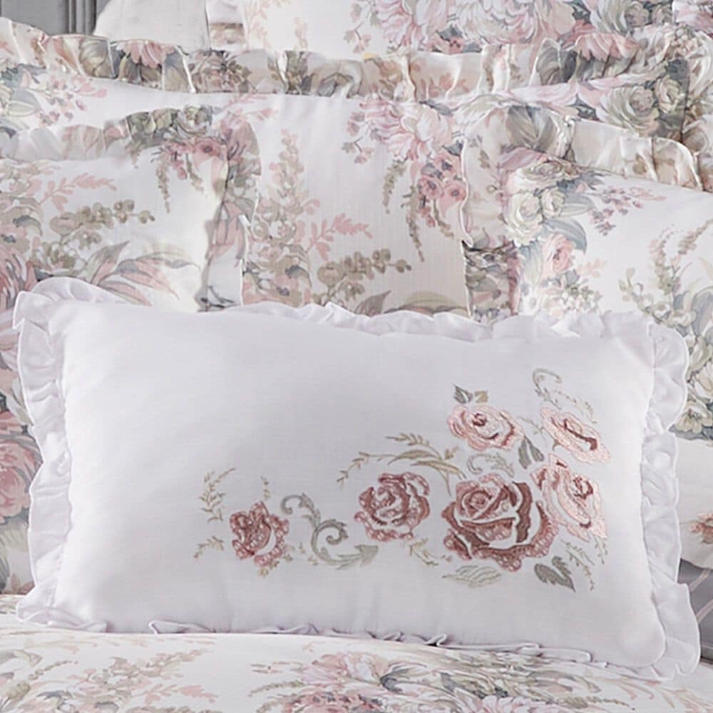 J. Queen New York Estelle 13&quot; x 19&quot; Lumbar Pillow in Blush and Cream, , large