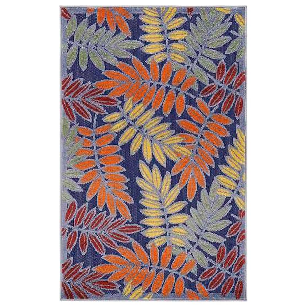 Nourison Aloha ALH18 2"8" x 4" Navy and Multicolor Indoor/Outdoor Area Rug, , large