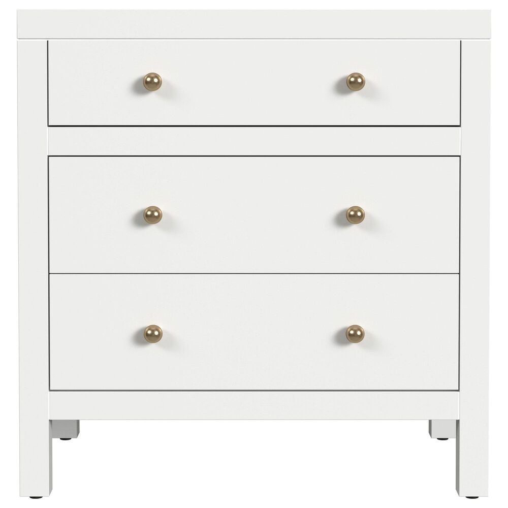 Butler Specialty Company Nora 3 Drawer Nightstand in Smooth White, , large