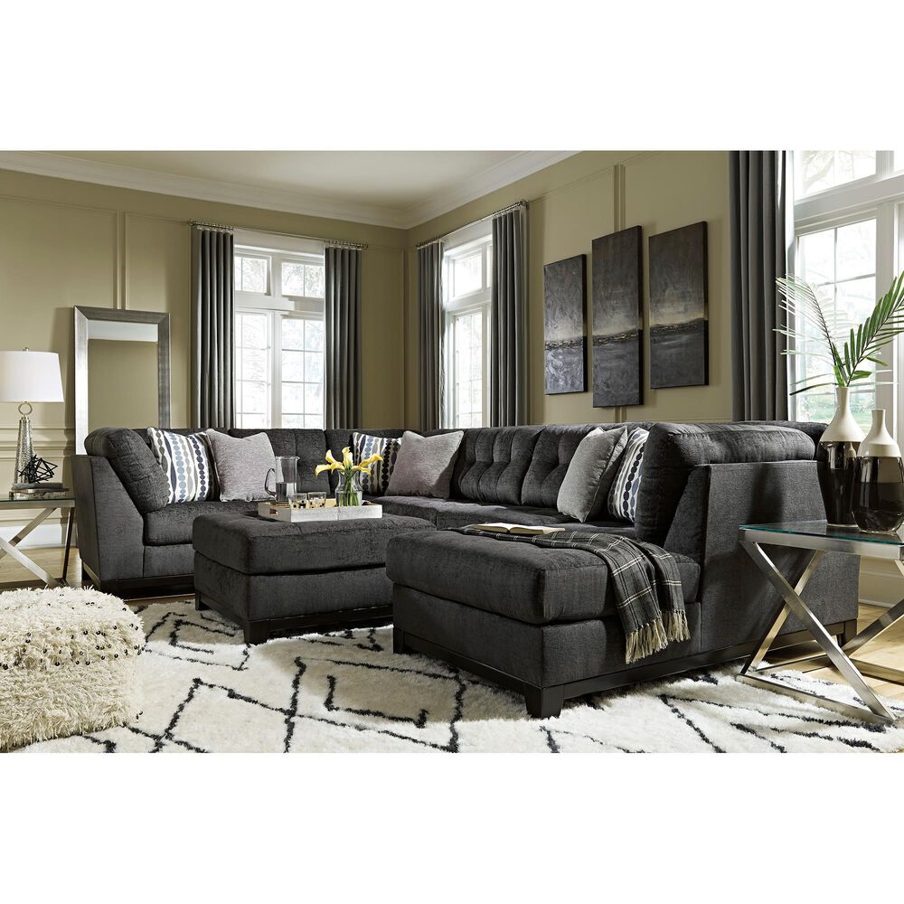 Ashley Reidshire Oversized Accent Ottoman in Steel, , large