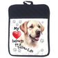1 Brilliant Gift Heart Paws Yellow Lab Pot Holder in White, , large