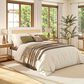 Jennifer Taylor Home Haley Queen Platform Bed with Snow White Upholstered in Natural, , large