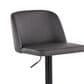 LumiSource Toriano Swivel Adjustable Bar Stool with Grey Faux Leather Upholstery in Black (Set of 2), , large