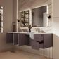 Lexora Home Geneva 84" Double Bathroom Vanity in Dark Grey with 2 cm White Cultured Marble Top and Rectangular Sinks, , large