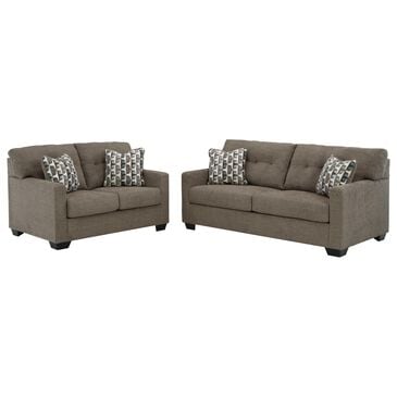 Ashley Mahoney Stationary Sofa and Loveseat Set in Chocolate, , large
