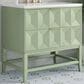 James Martin Vanities Emmeline 36" Single Vanity, Pistachio w/ 3 CM Parisien Bleu Top, , large
