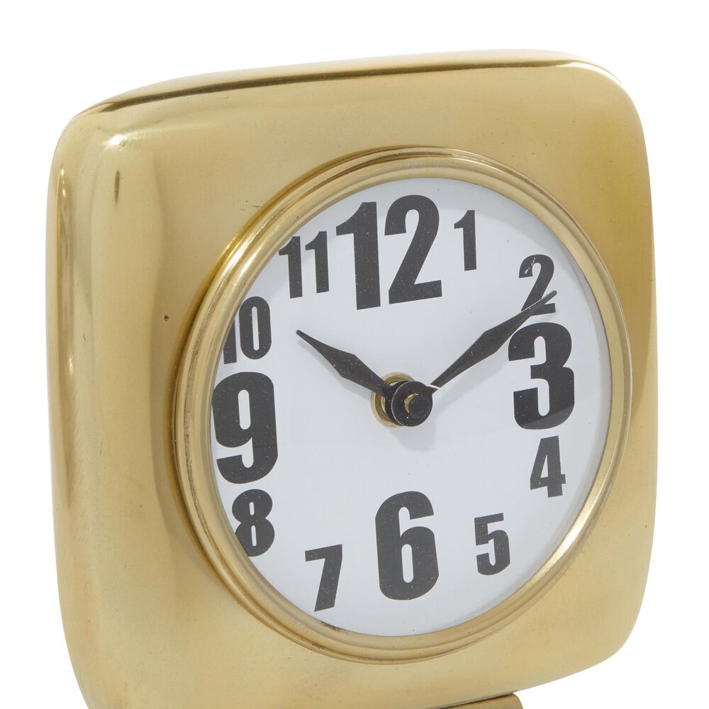Maple and Jade Square Contemporary Table Clock in Silver and Gold &#40;Set of 2&#41;, , large
