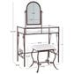 Linon Home Decor Clarisse Vanity with Stool in Bronze, , large