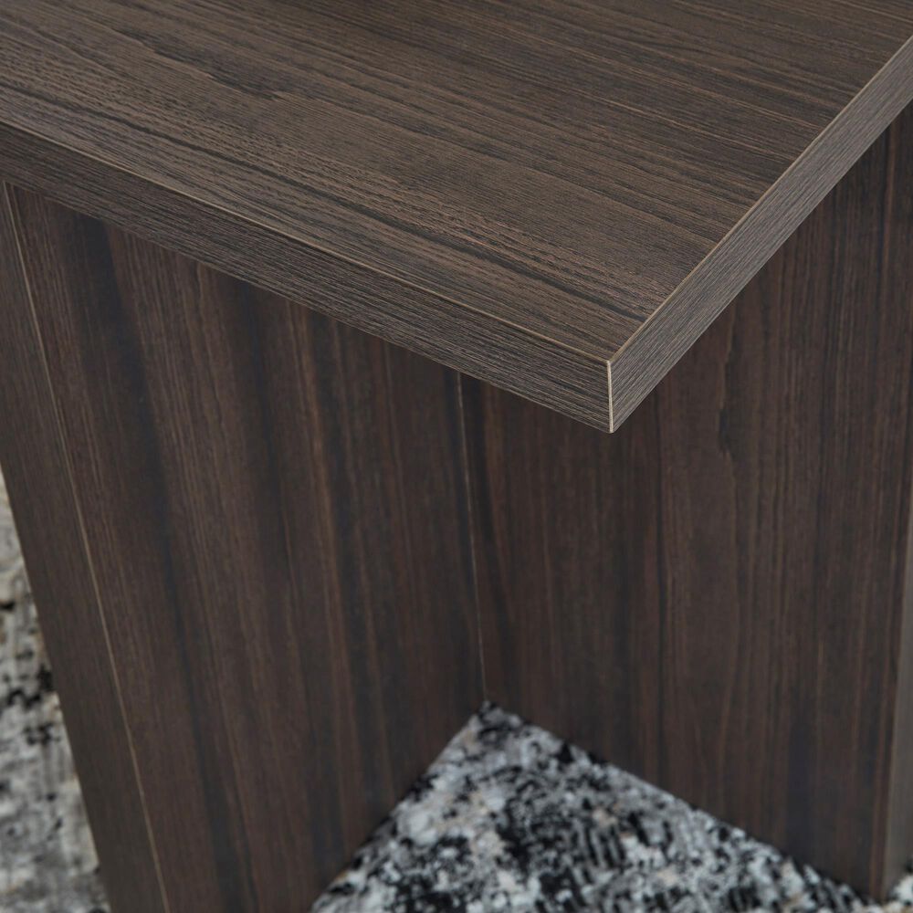 Ashley Zendex 2-Piece Occasional Table Set in Dark Brown, , large