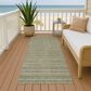 Dalyn Rug Company Soft Essentials Striped Olive 2"3" x 7"6" Indoor/Outdoor Runner, , large