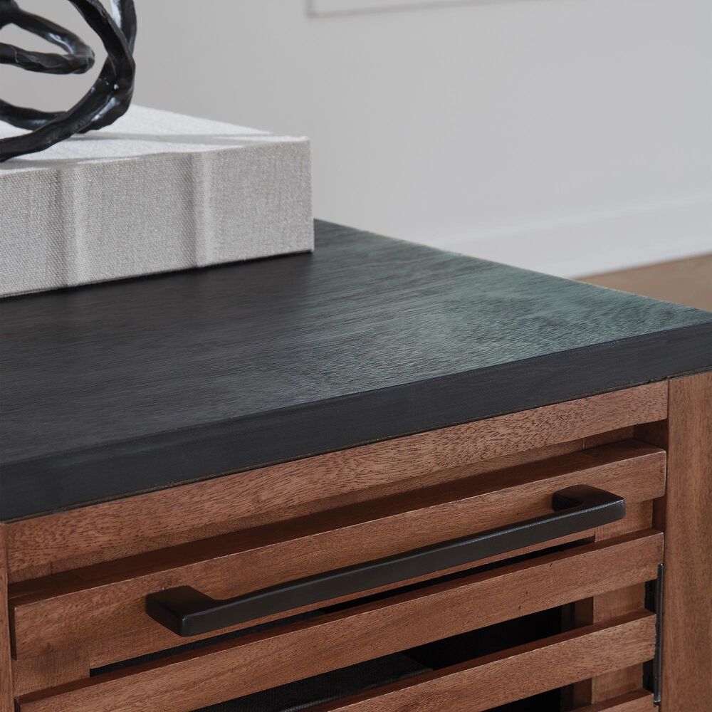 Ashley Kallari Chair Side End Table in Warm Brown and Matte Black, , large