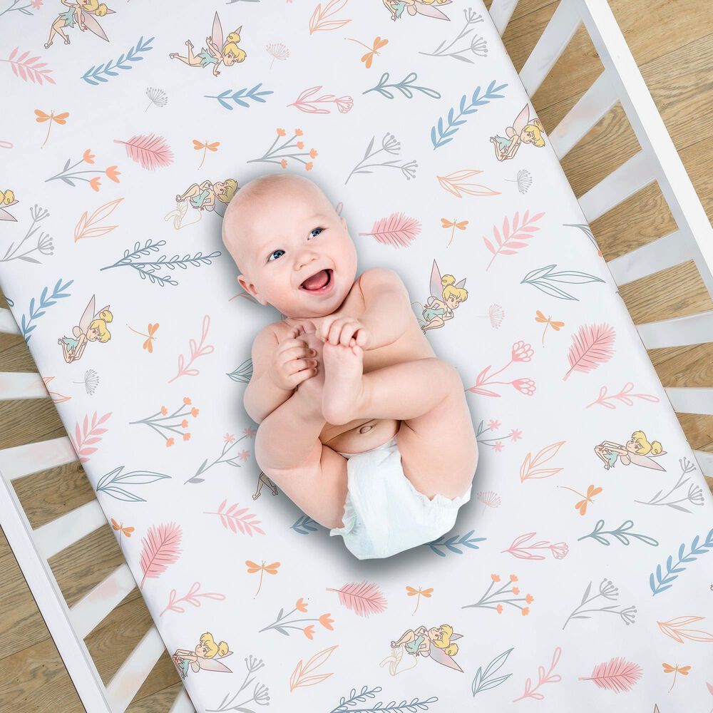 Lambs and Ivy Tinker Bell 3-Piece Baby Crib Bedding Set in Pink, Lavender, White and Multicolor, , large