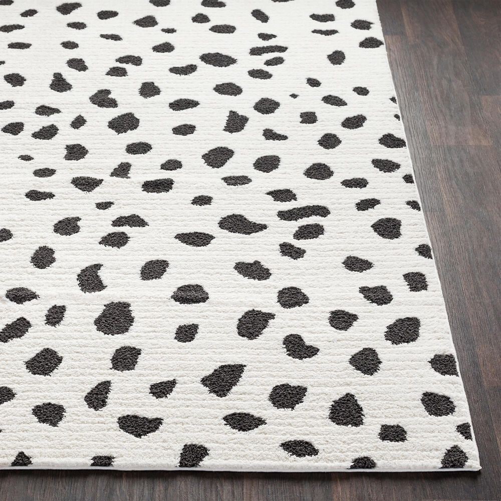 Surya Moroccan Shag MCS-2307 6&#39;7&quot; x 9&#39;6&quot; Black and White Area Rug, , large