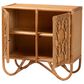 Baxton Studio Baylor Rattan Storage Cabinet in Light Honey, , large