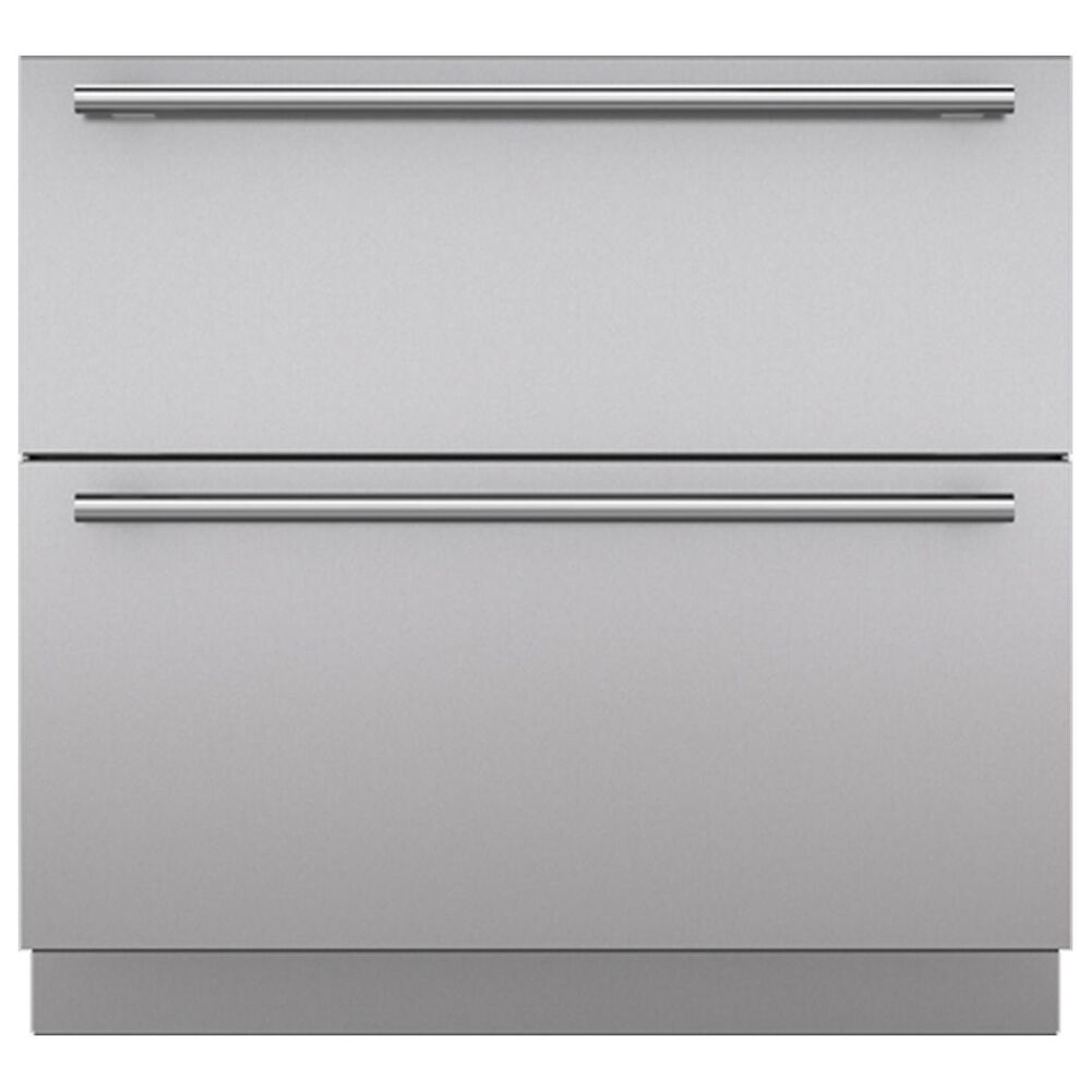 Sub Zero Integrated 36" Drawer Panels with Tubular Handles and 4" Toe Kick in Stainless Steel, , large