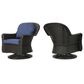 Hearth and Haven Liam Swivel Club Chair with Blue Cushion in Dark Brown (Set of 2), , large