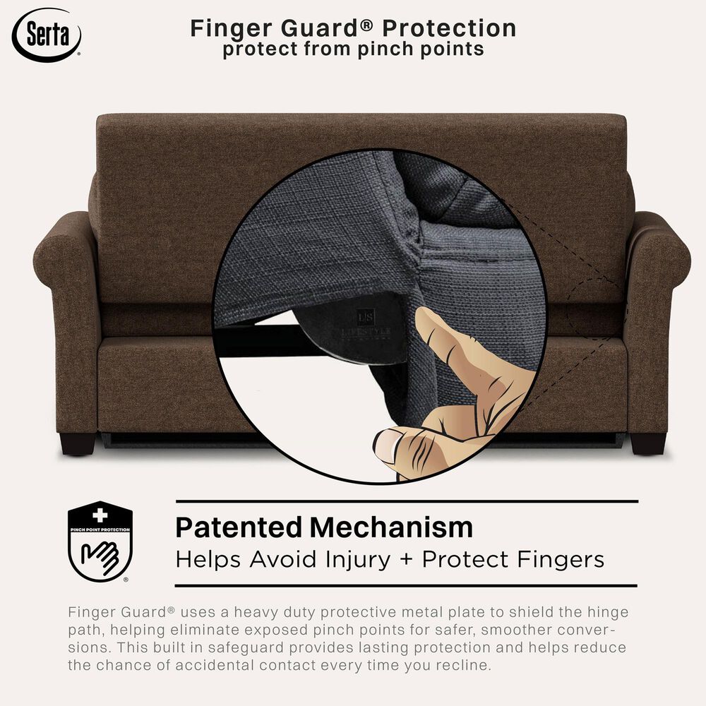 Lifestyle Solutions Hampton Queen Convertible Sofa in Brown, , large