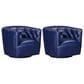 Italiano Furniture Cambria Mira Swivel Chair in Blue (Set of 2), , large