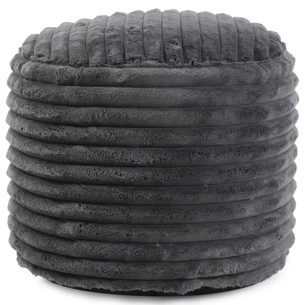 Howard Elliott Shar Pei Tall Pouf in Charcoal, , large