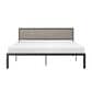 The Monday Company King Metal and Upholstered Platform Bed with USB Ports in Black, , large